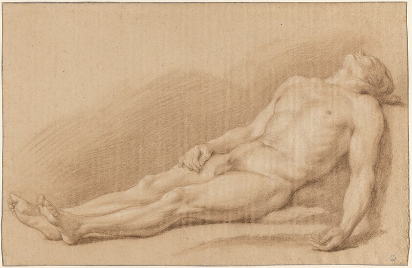 An Academy Study of a Reclining Male Nude