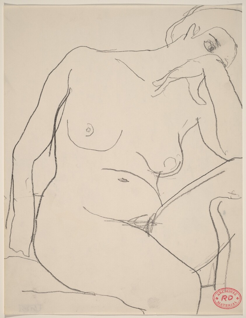 Untitled [seated female nude leaning right]
