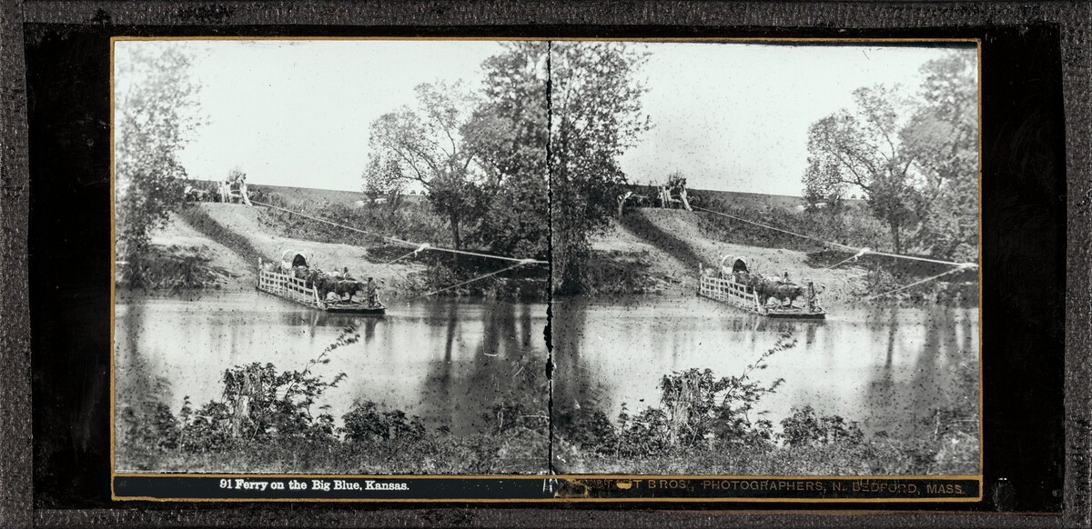 Ferry on the Big Blue, Kansas (Landers Expedition)