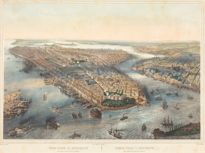 New York et Brooklyn - Vue prise au dessus dela batterie