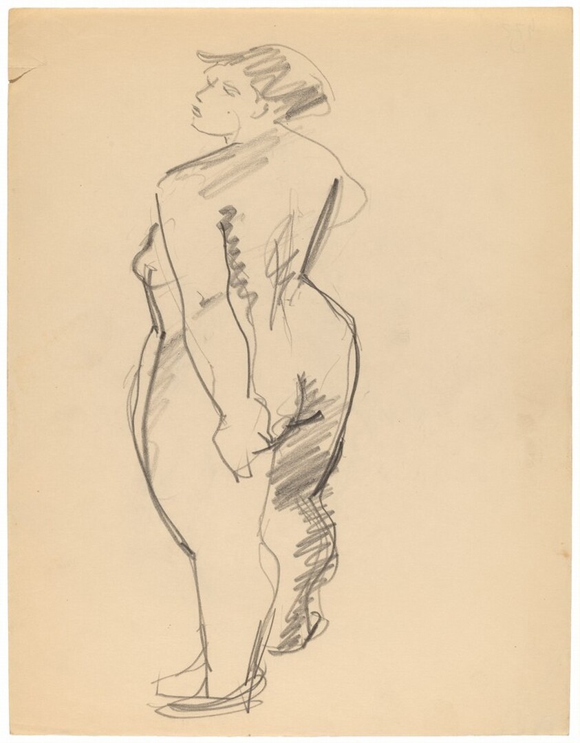 Nude Turned to the Left, Three-quarter View, Seen from the Back