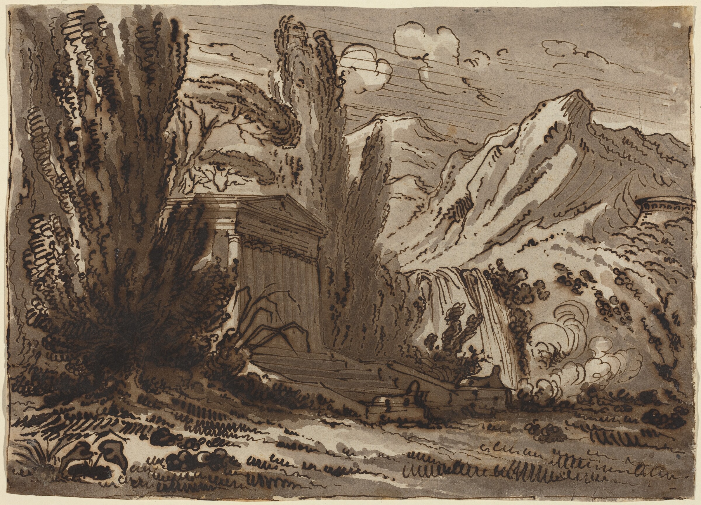 Mountainous Landscape with Classical Temple, Felice Giani
