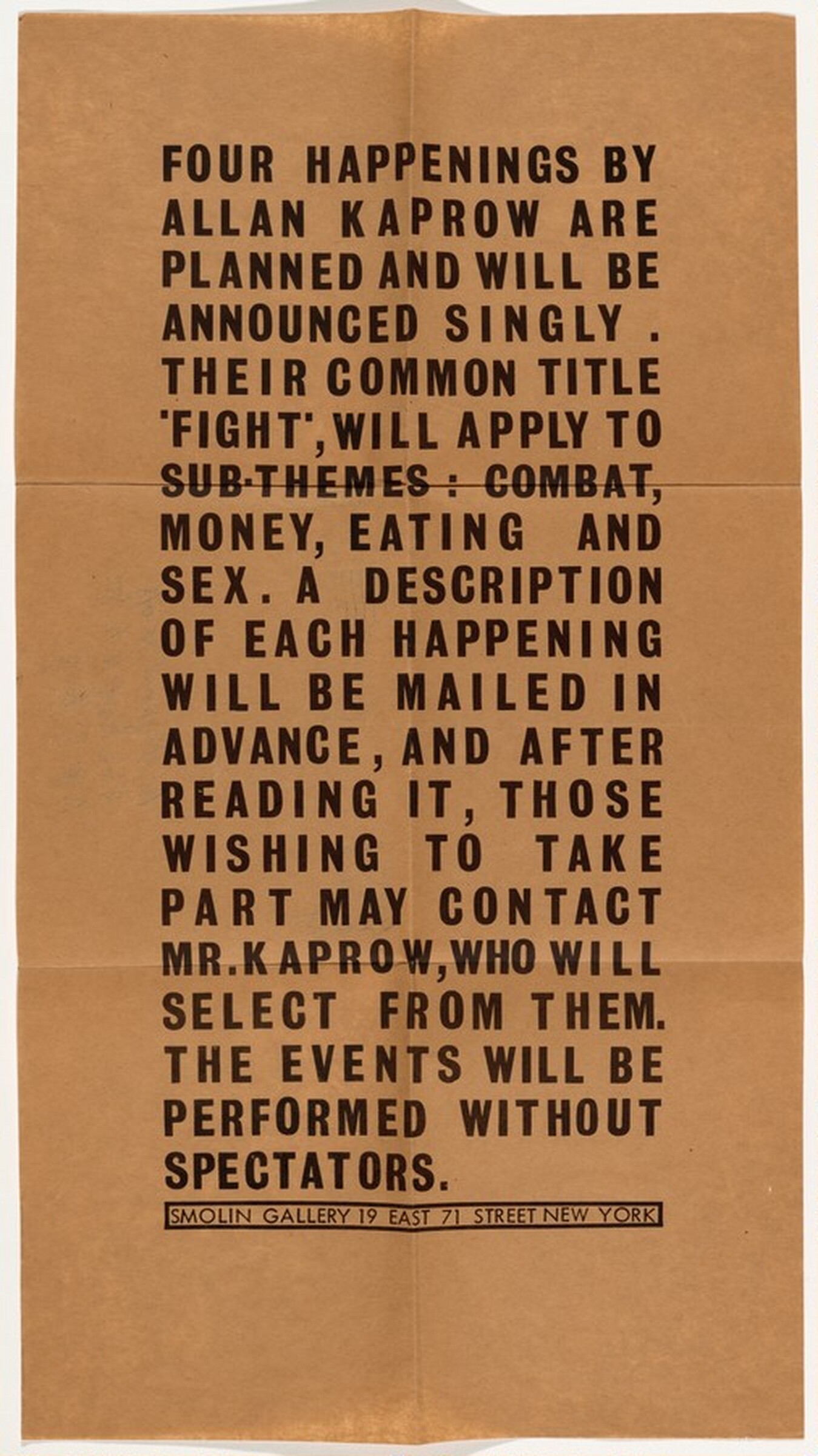 Four Happenings, Allan Kaprow, 1963