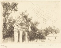 Entrance to the Orangerie, Versailles (Small Plate) (Versailles, l'Entree de l'Orange, André Dunoyer de Segonzac, 1924