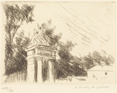 Entrance to the Orangerie, Versailles (Small Plate) (Versailles, l'Entree de l'Orange
