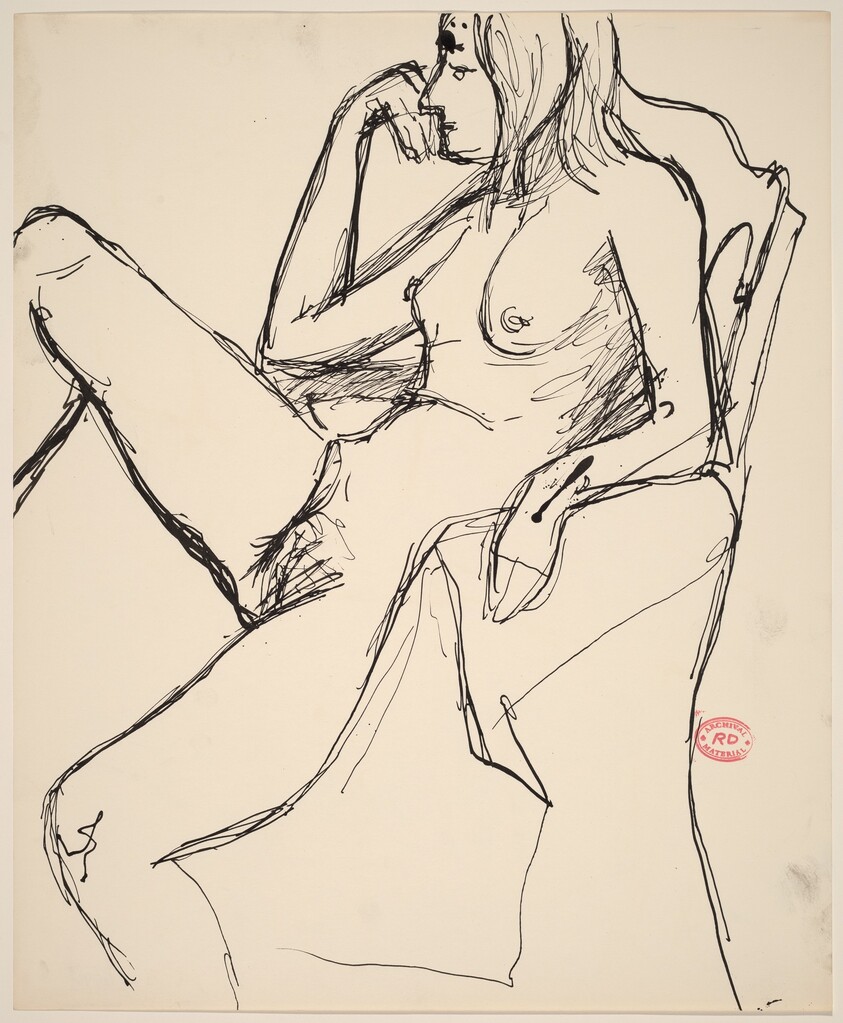 Untitled [nude in an armchair with her right leg up]