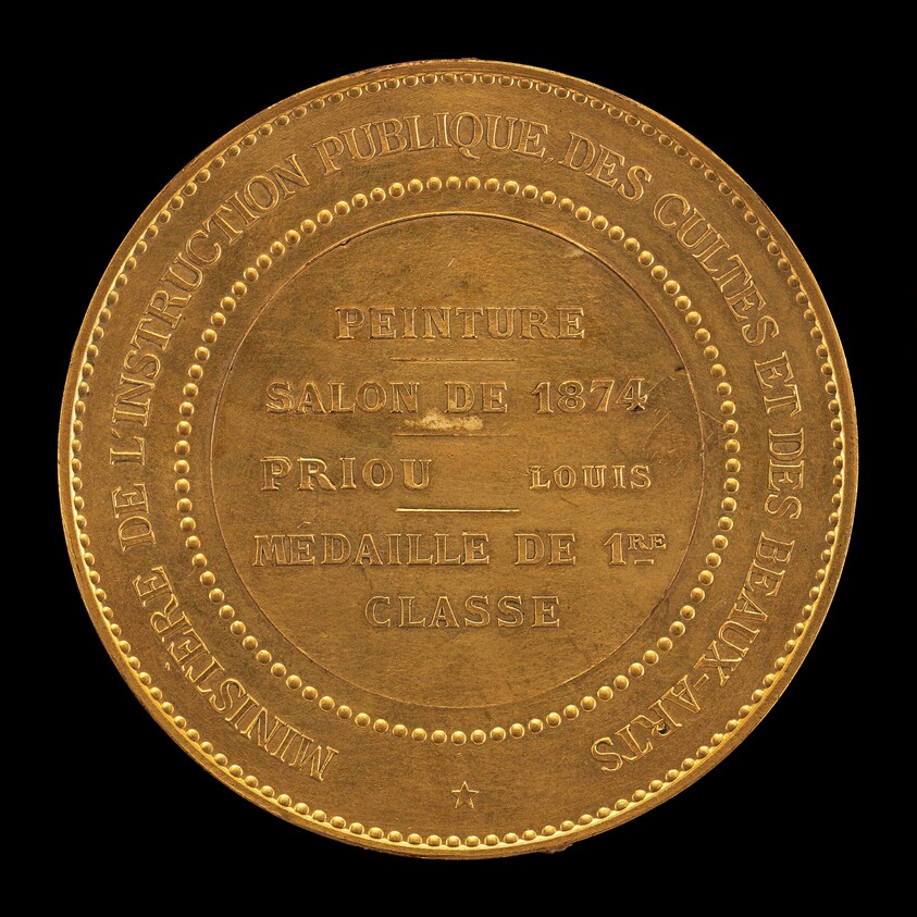 1874 Salon Medal for Painting to Louis Priou [reverse]