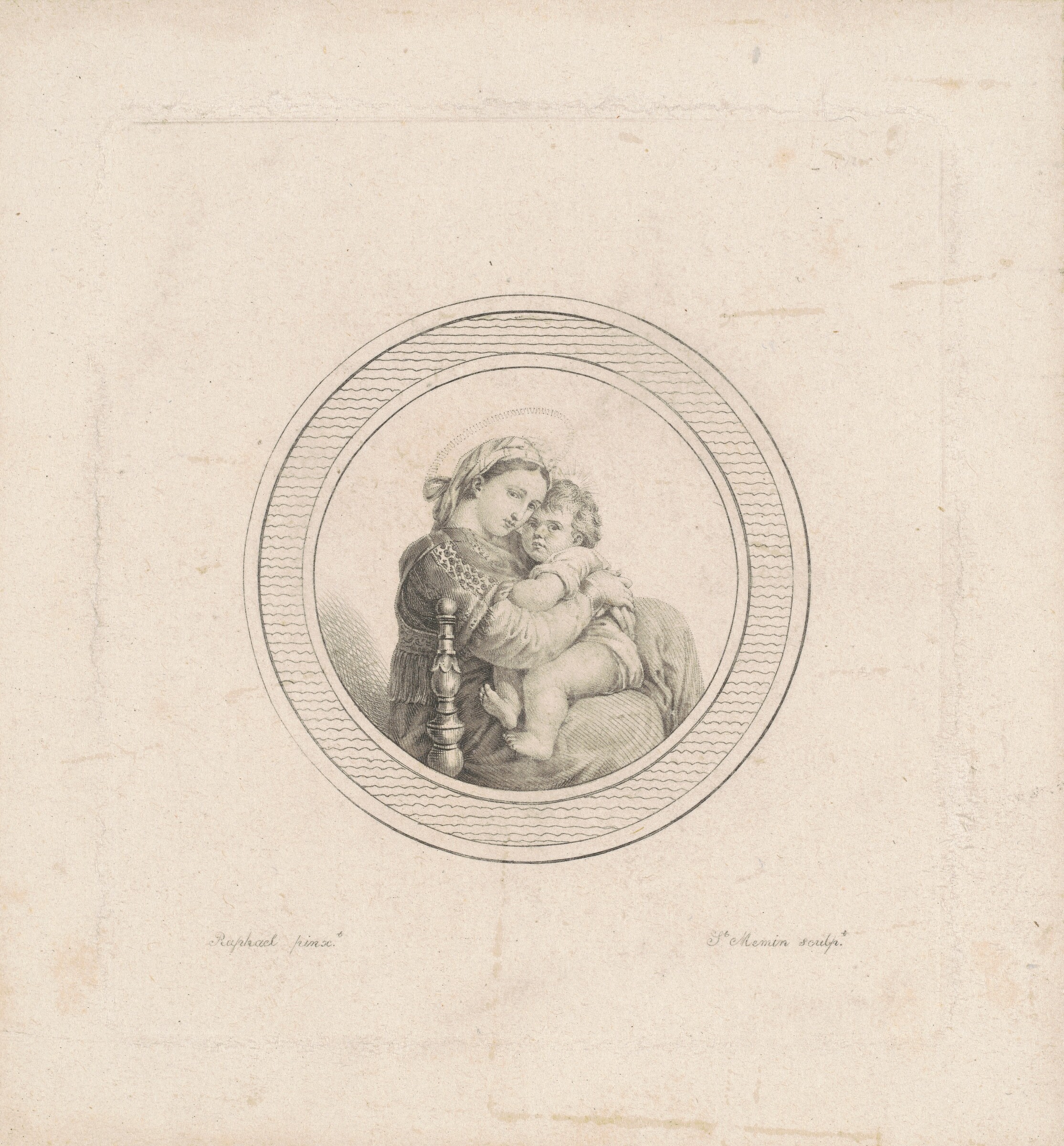 Madonna della seggiola, Charles B. J. Févret de Saint-Mémin, after Raphael, c. 1795