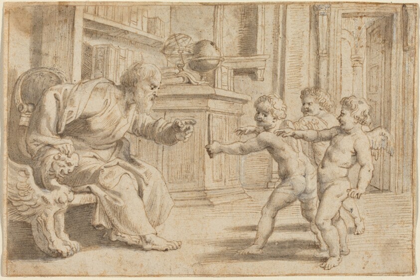 Putti Testing a Man's Perception of Depth