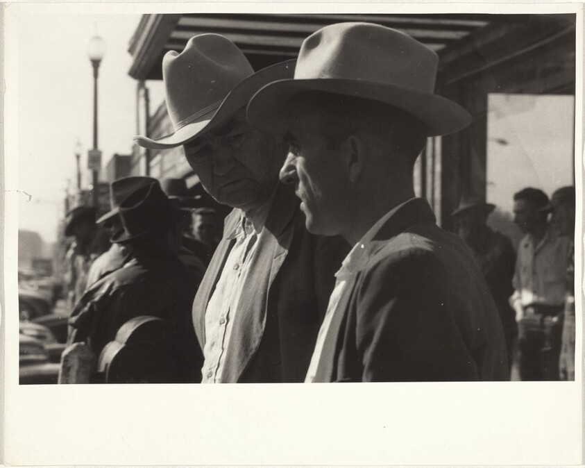 Men in hats on street--Scottsboro, Alabama