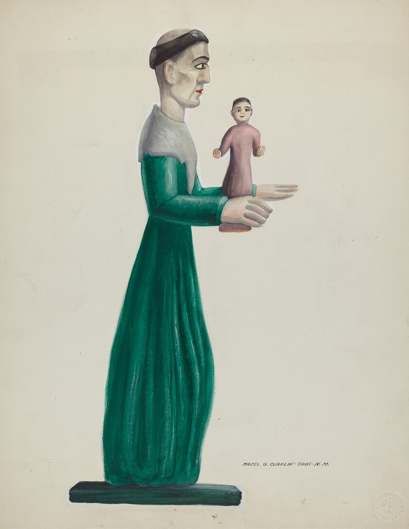 Carved and Painted Wooden Santo (St. Joseph)