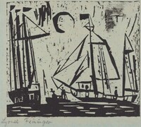 Sailboats with Moon (Segelboote mit Mond), Lyonel Feininger, 1919
