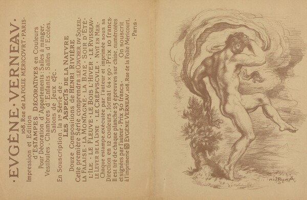 Dancing Nude and Advertisement for Eugène Verneau's "Estampes décoratives" [verso]
