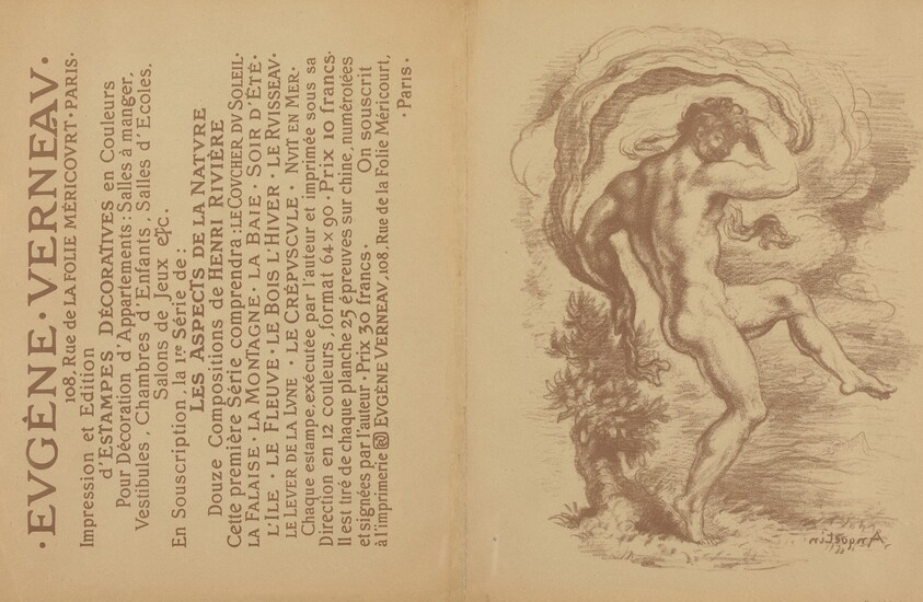Dancing Nude and Advertisement for Eugène Verneau's "Estampes décoratives" [verso]
