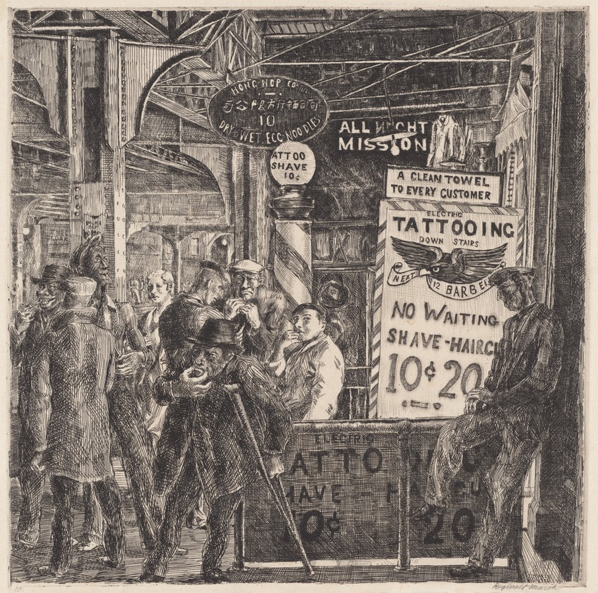 Tattoo-Shave-Haircut, Reginald Marsh, 1932