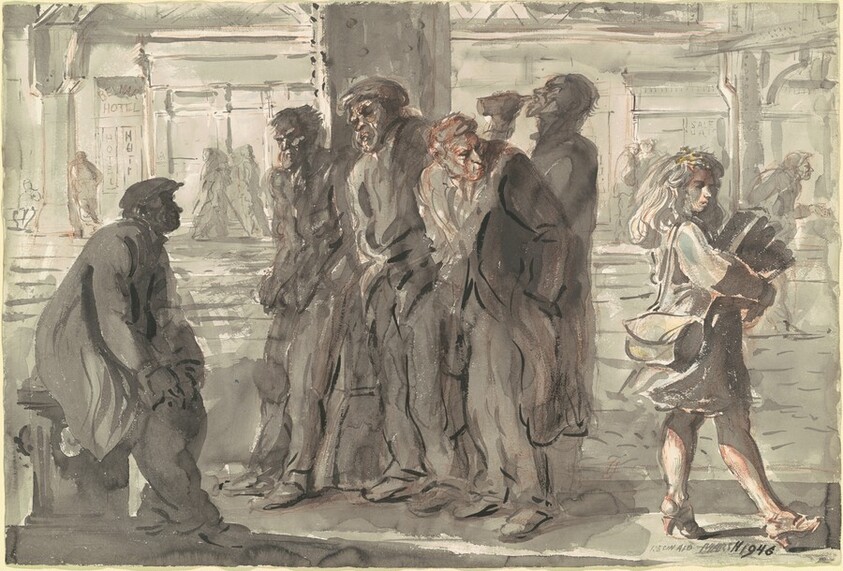 Derelicts Leering at a Woman [recto]