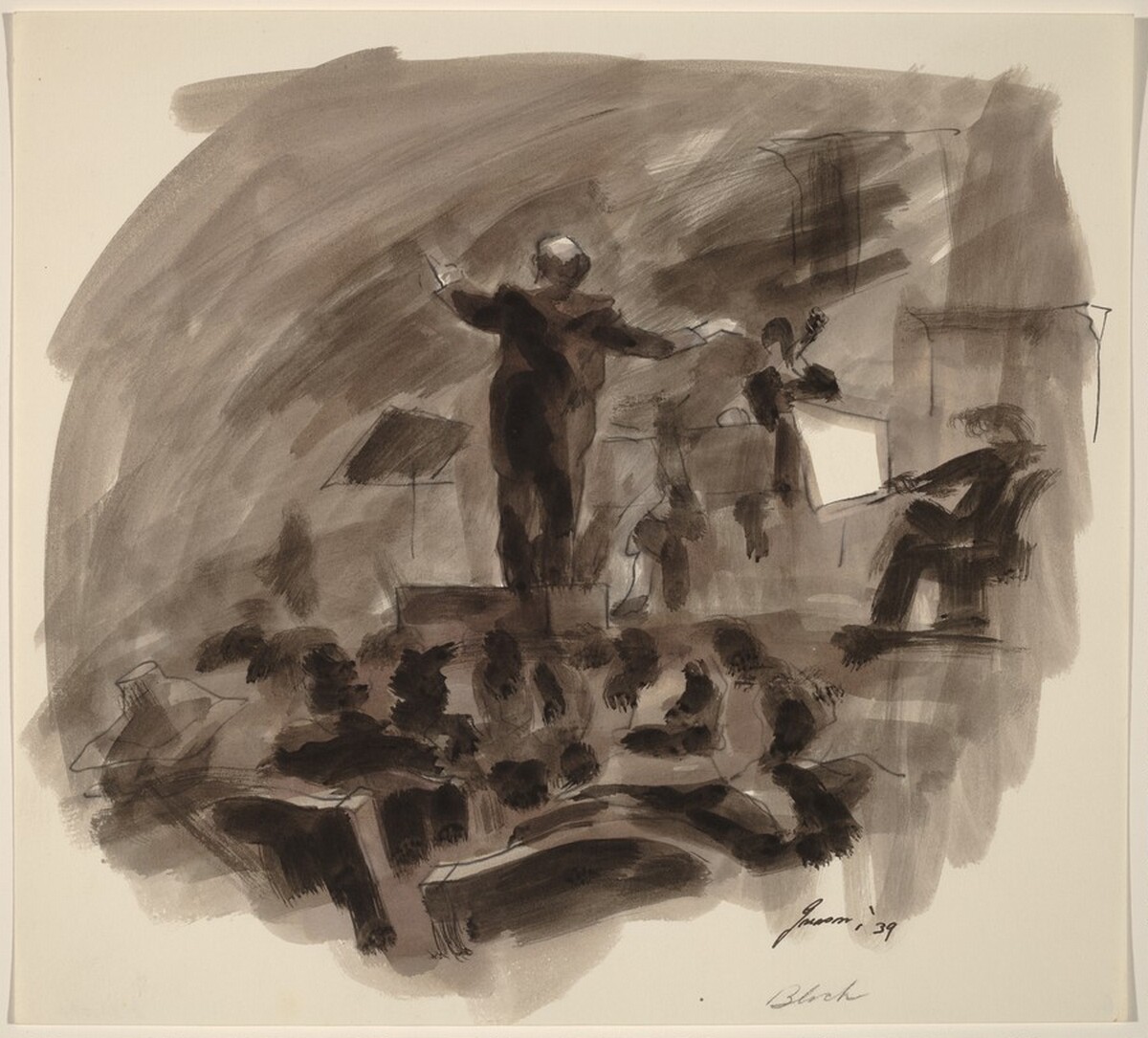 Conductor (Bloch?) seen from Audience