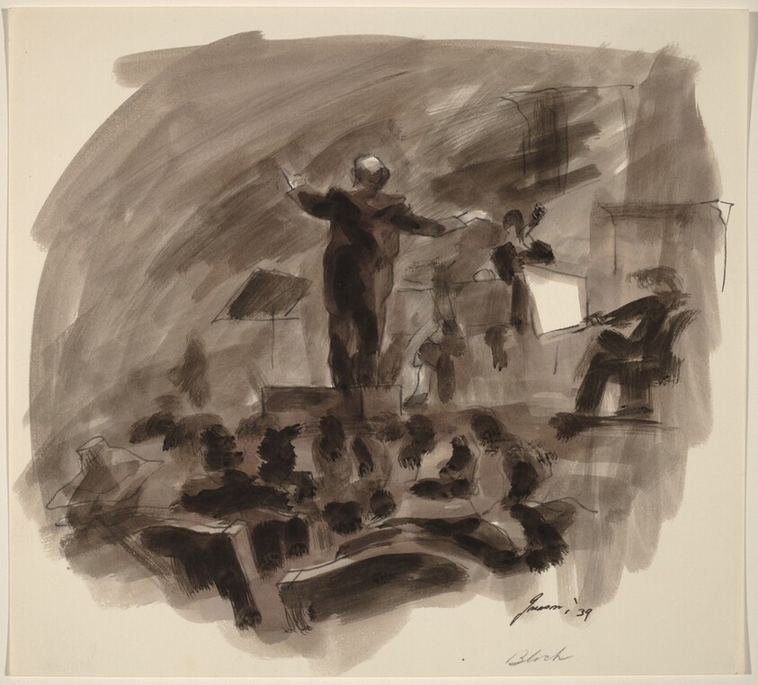 Conductor (Bloch?) seen from Audience