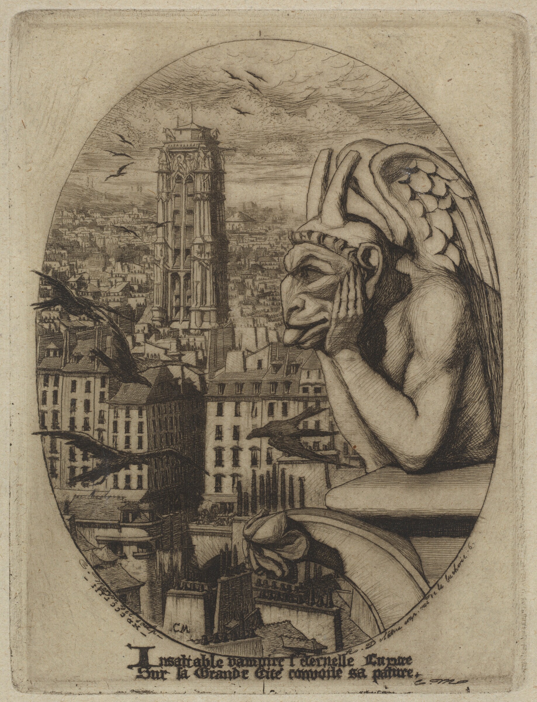Le stryge (The Vampire), Charles Meryon, 1853
