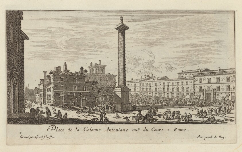 Place de la Colonne Antoniane ruë du Cours a Rome