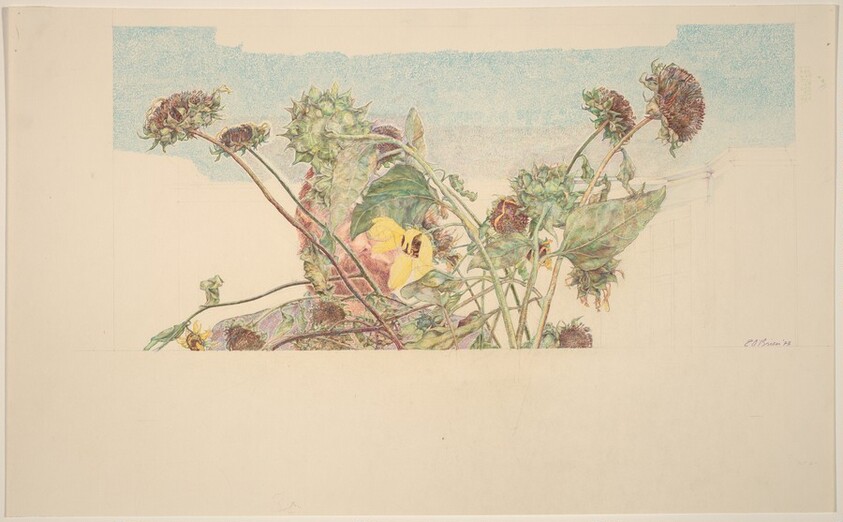 Self-Portrait with Flowers