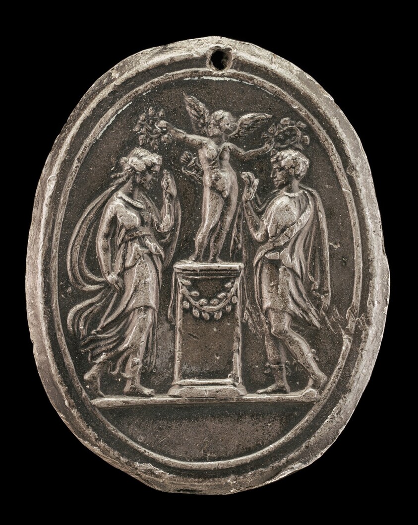 Cupid Crowning Two Lovers