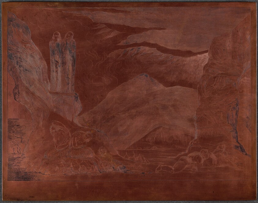 The Circle of the Falsifiers: Dante and Virgil Covering their Noses because of the st