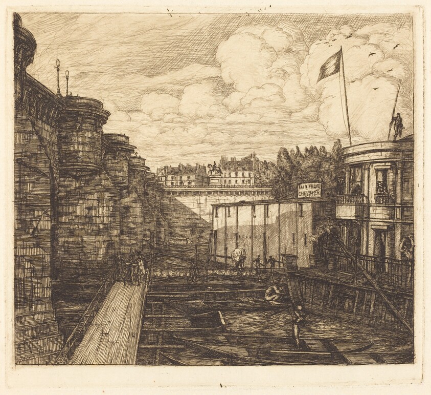 Bain-froid chevrier, dit "de l'École" (Chevrier's Cold-Bath Establishment, Sometimes called the "School-Baths")