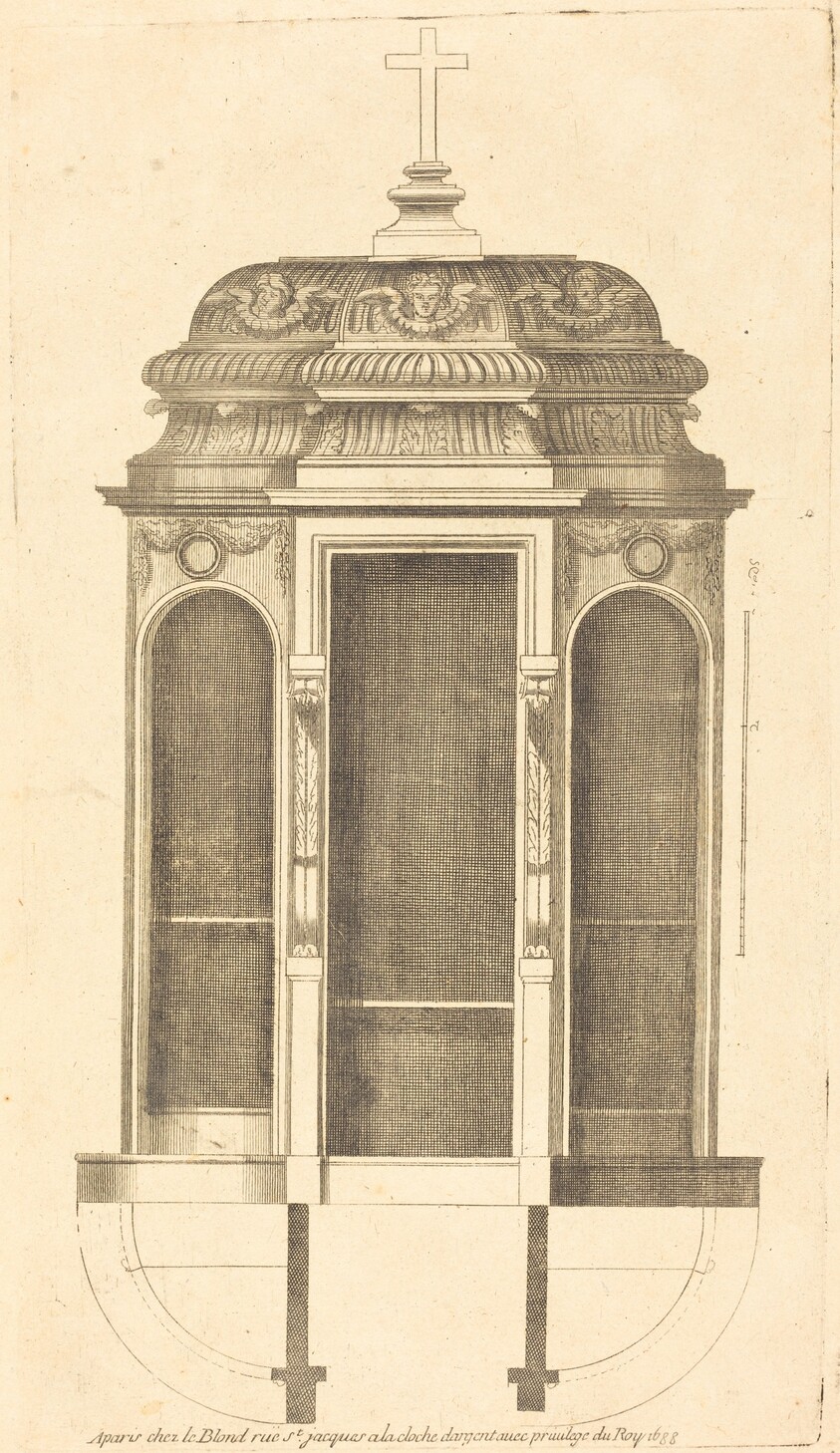 Plan et elevation des plus beaux confessionnaux de Paris, tres fidelemant mesure
