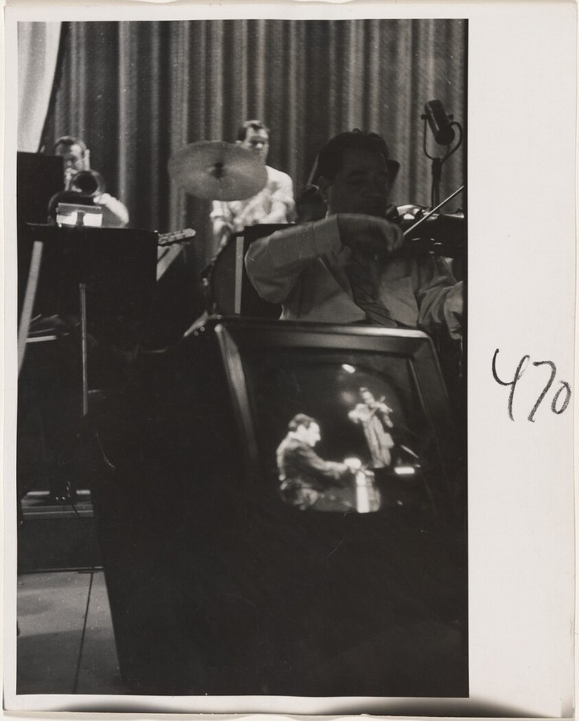 Band rehearsing, CBS TV studio--Burbank, California