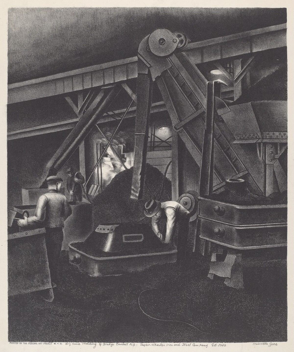 Dry Sand Molding of Dredge Bucket Lip - Taylor Wharton Iron and Steel Company Est. 1742