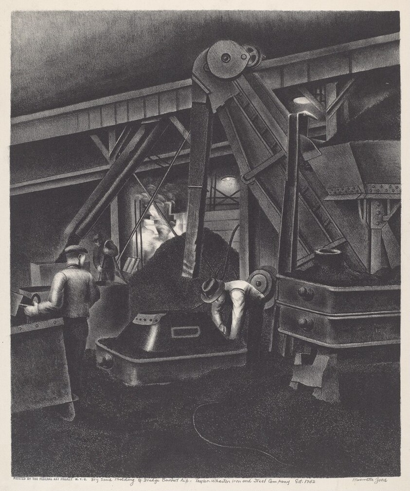 Dry Sand Molding of Dredge Bucket Lip - Taylor Wharton Iron and Steel Company Est. 1742