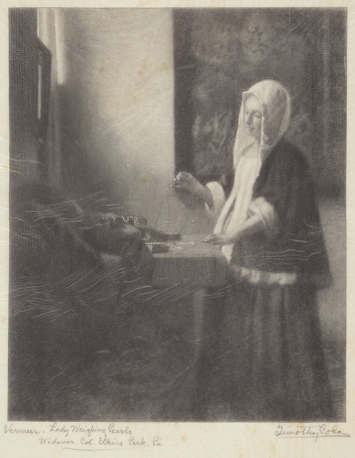 Woman Weighing Pearls
