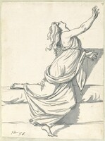 A Distraught Woman with Her Head Thrown Back, Jacques-Louis David, 1775/80