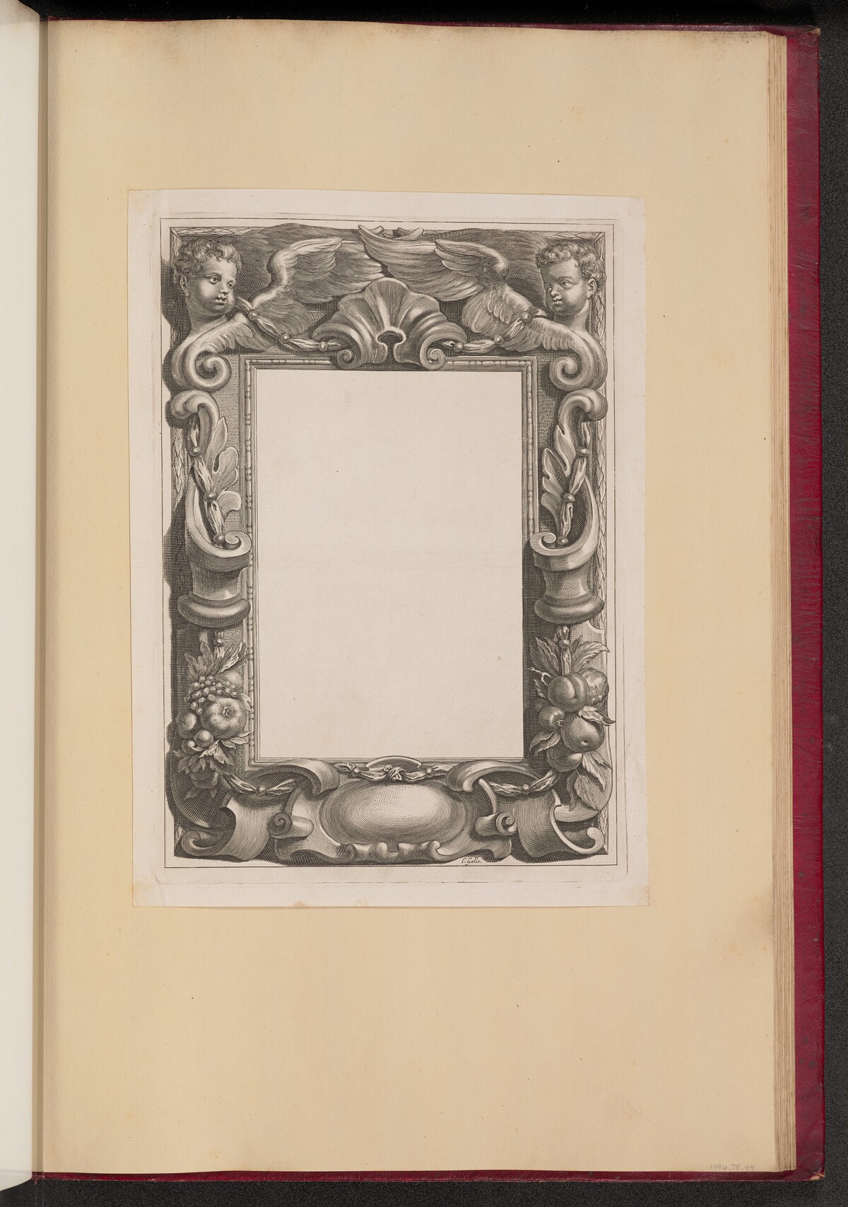 Border Illustration with Two Putti and Fruit