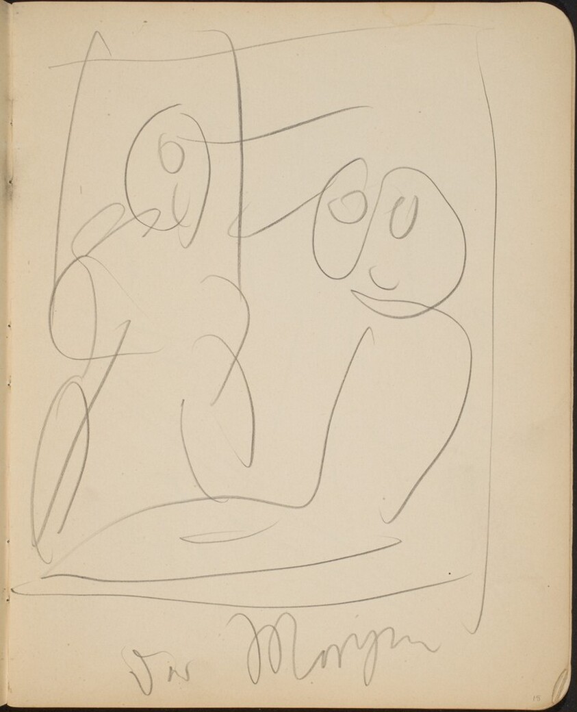 Zweifigurige Kompositionsskizze mit Bezeichnung (Sketch with Two Figures) [p. 15]
