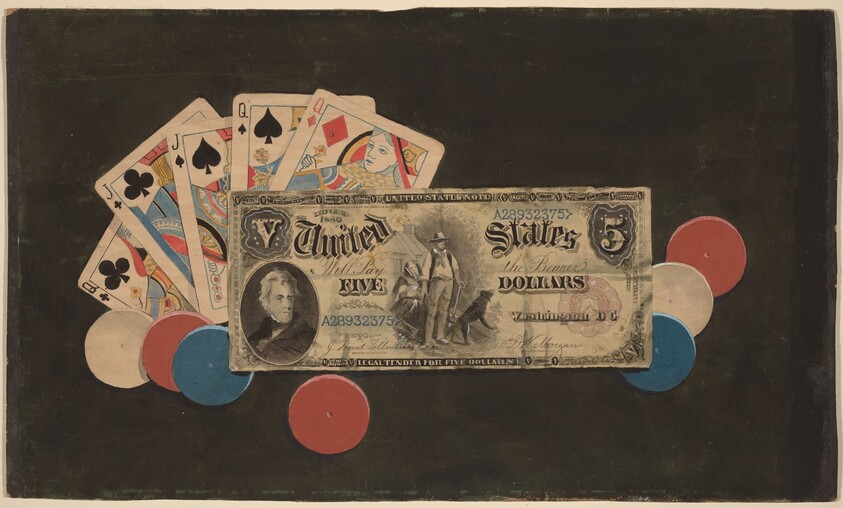 Trompe l'Oeil: A Full House with Chips and a $5 Bill