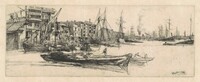 Thames Warehouses, James McNeill Whistler, 1859